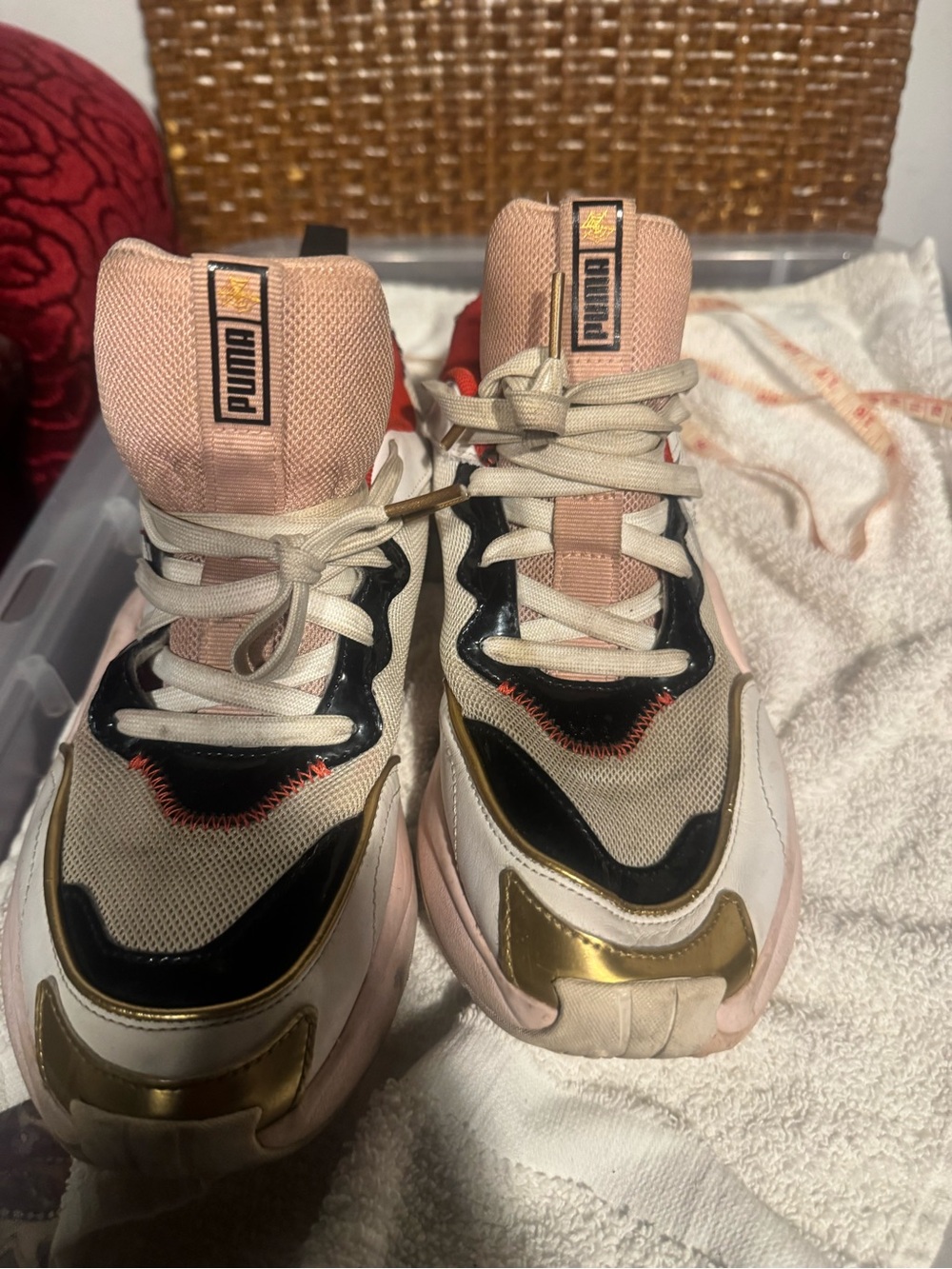Puma Kids Pink, Gold & Black Athletic Sneakers